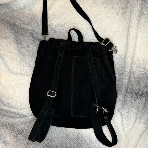 Free People Black Suede Convertible Backpack/Bag - Picture 7 of 16